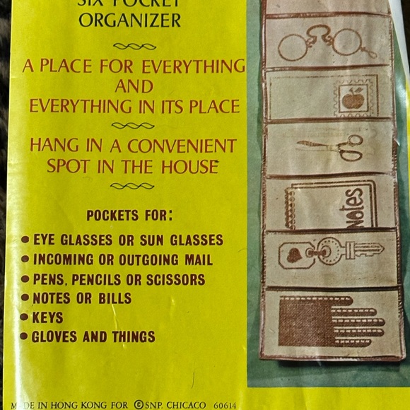 NOS/NIP: BUNDLE of (2) Vintage (6) Six Pocket HANGING Stor-It Organizer - Picture 5 of 6